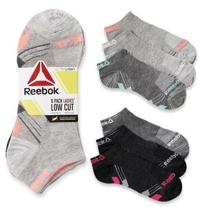 Reebok 6 Pack Ladies Low-Cut Socks Grey 4-10 New